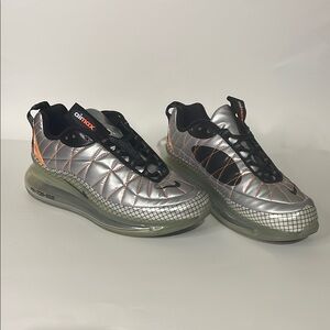 Nike Air Max Silver and Orange Men's Sneakers 8 metallic MX 720-818